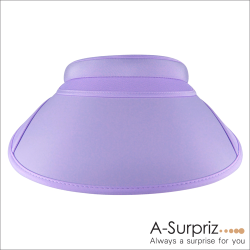 A-Surpriz 空頂伸縮鏡片抗UV帽(紫)附防風繩