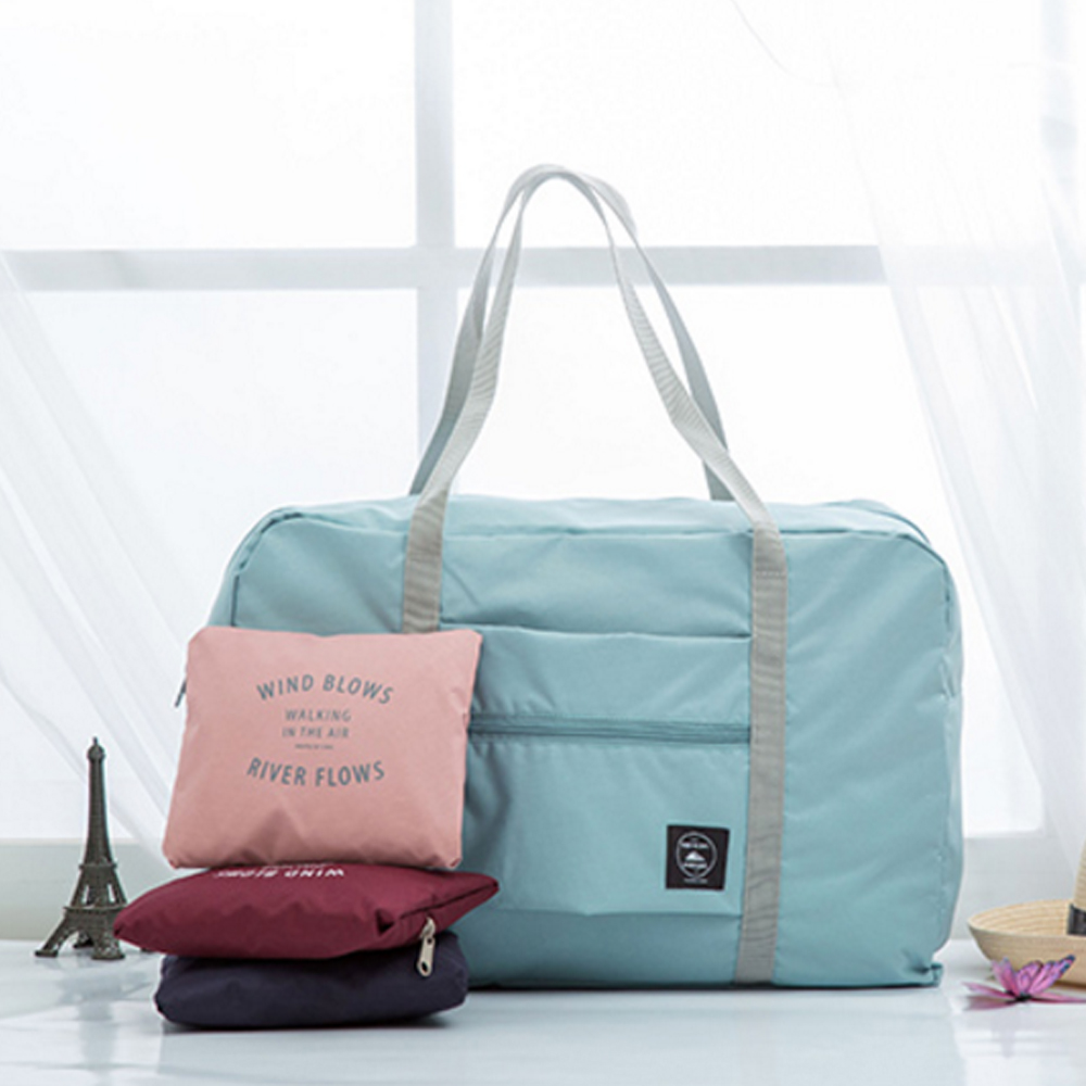 旅遊首選 行李箱外掛式衣物折疊收納袋(薄荷藍)