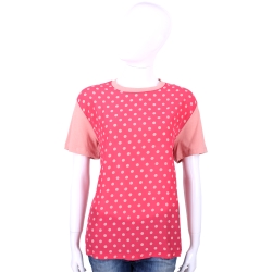 RED VALENTINO 粉色點點圖印拼接設計短袖T恤