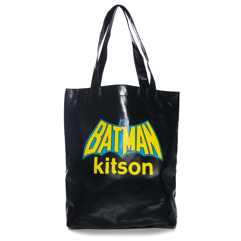 Kitson X 華納英雄聯名 BATMAN金屬光購物托特包(黑)