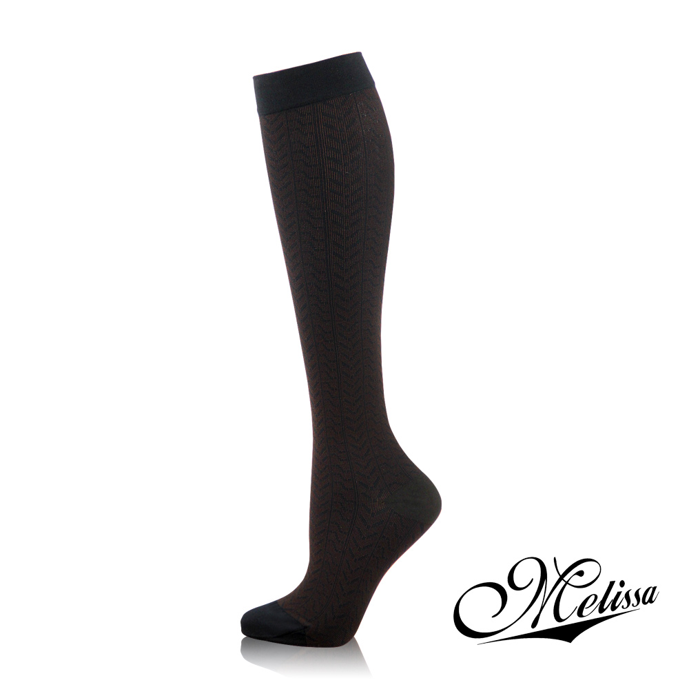 Melissa 魅莉莎 醫療級時尚彈性美腿襪─小腿襪(魅力黑)
