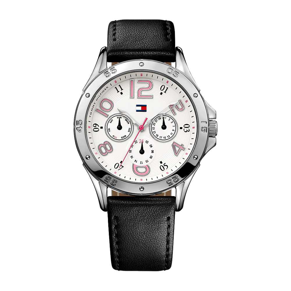 TOMMY HILFIGER 雅典時尚全日曆腕錶-白/39mm