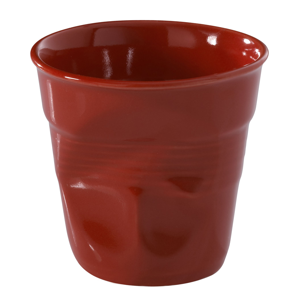 法國 REVOL FRO 紅色 陶瓷皺折杯 180cc
