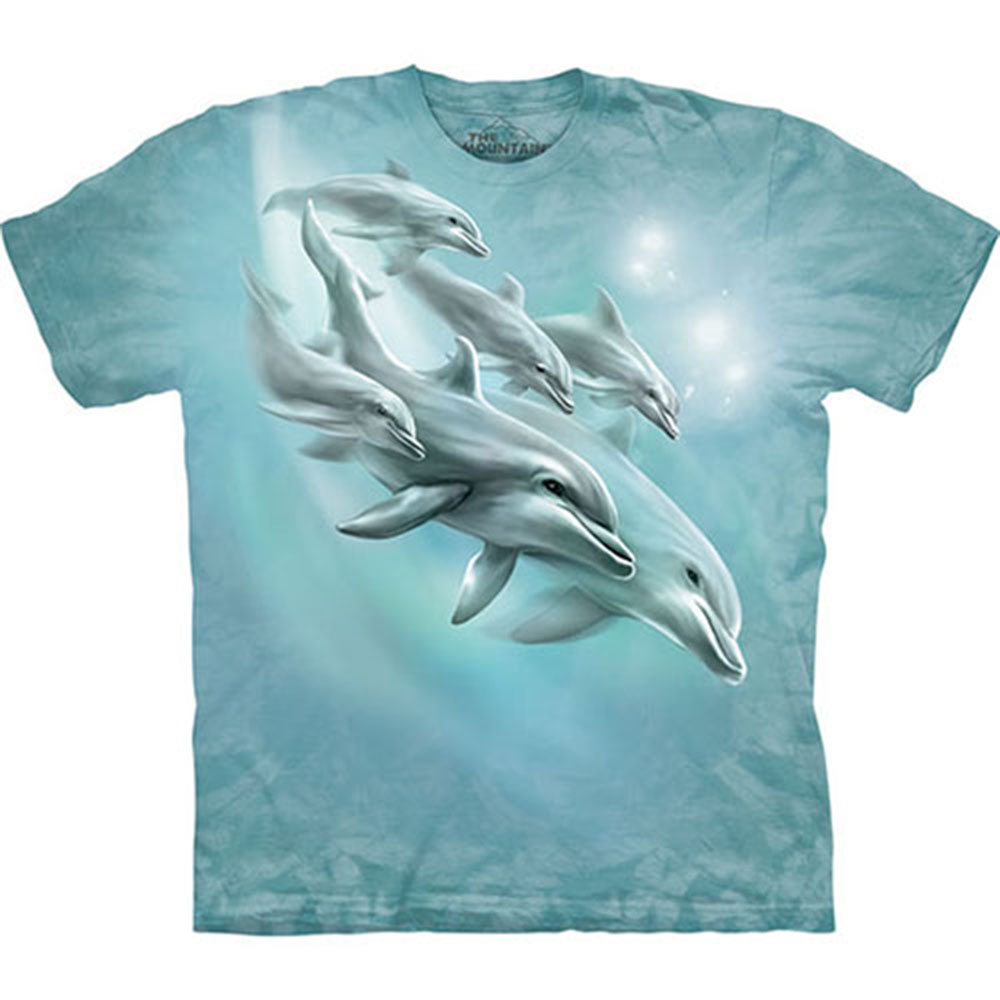 摩達客 美國進口The Mountain海豚潛水純棉短袖T恤