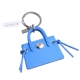 COACH 圓標LOGO皮革包包造型鑰匙圈(藍) product thumbnail 1