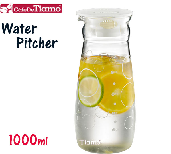 Tiamo 幾何圖案玻璃水壺 1.0L-白色款(HG2284)