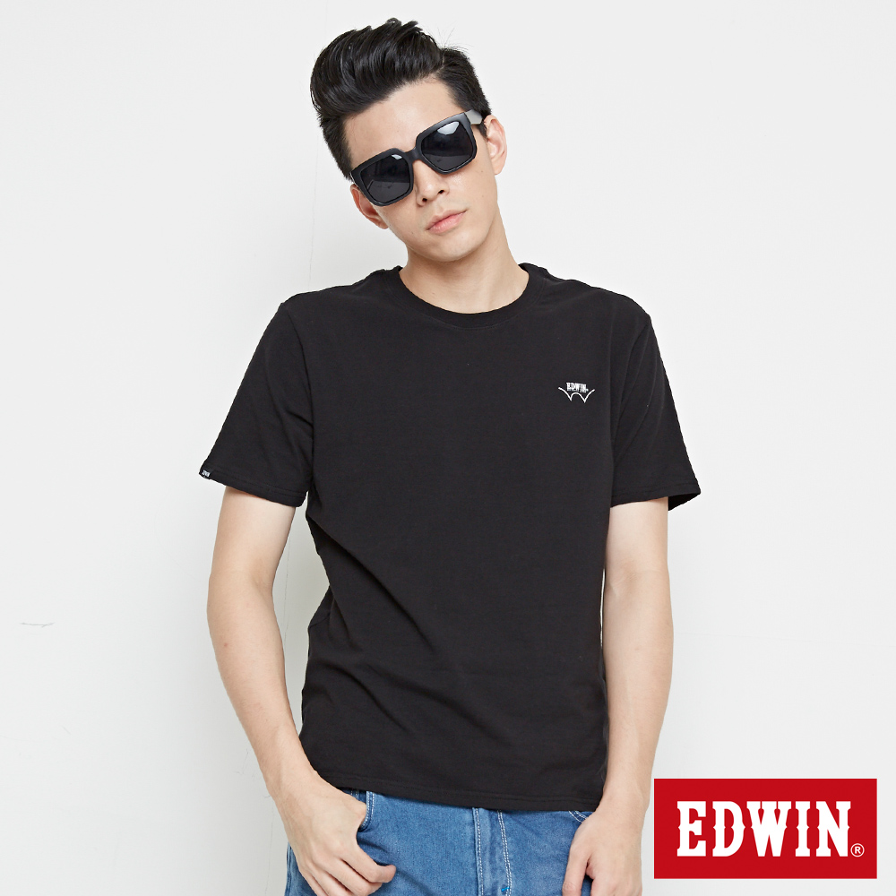 EDWIN 基本W搭配短袖T恤-男-黑色