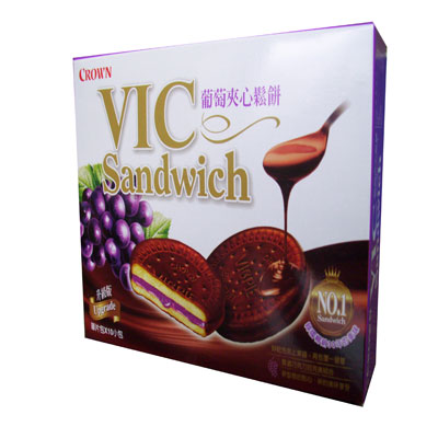CROWN《VIC》巧克力葡萄夾心鬆餅(108g)