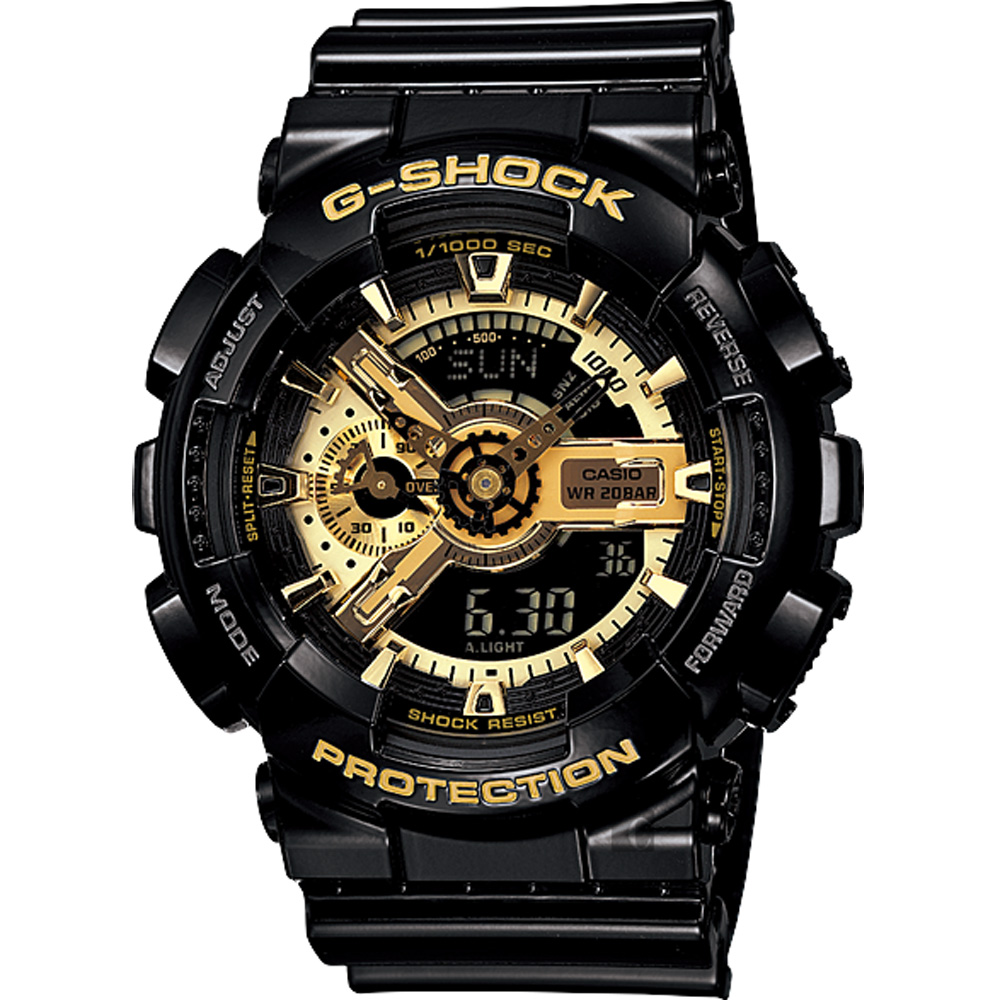 CASIO 卡西歐 G-SHOCK 黑金重機雙顯錶/55mm