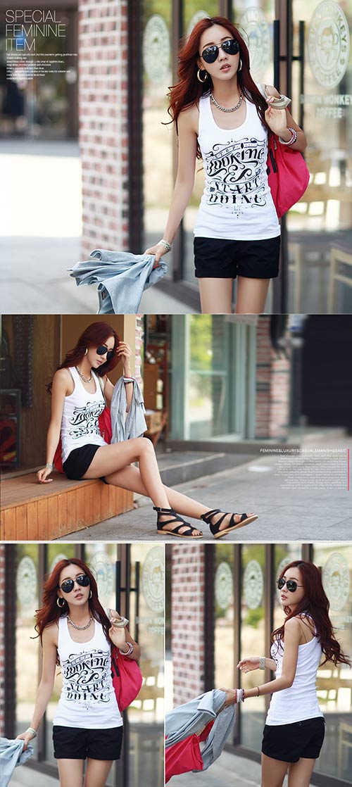 腰綁帶反摺褲管棉短褲 (共四色)-N.C21