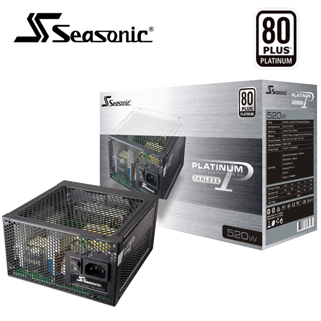 Seasonic 海韻 Platinum520白金牌 電源供應器(無風扇/模組化)
