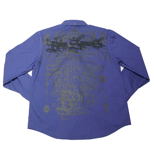 [摩達客]美國進口【Born Sinners】Sir Lucan 藍時尚長袖設計襯衫