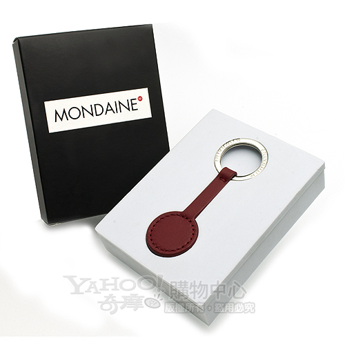 MONDAINE 瑞士國鐵原創紅色圓秒針牛皮鑰匙圈