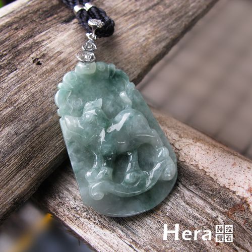 Hera 絕美天然A貨冰種翡翠十二生肖項鍊(生肖豬)