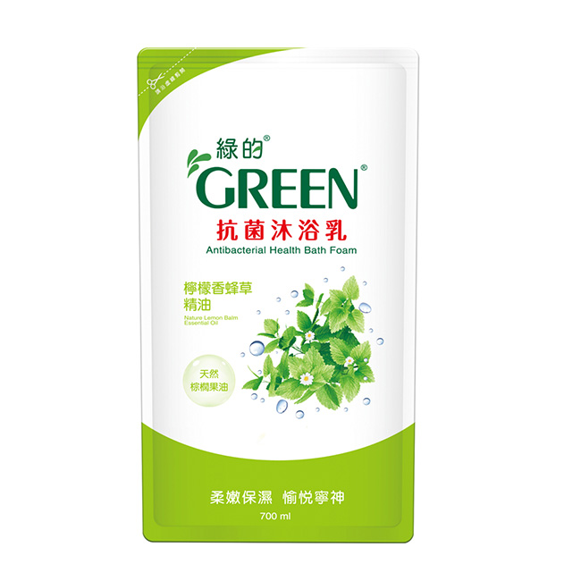 綠的GREEN 抗菌沐浴乳 檸檬香蜂草精油補充包700ml