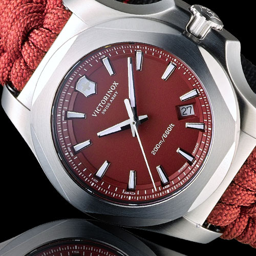 Victorinox 維氏 INOX 軍事標準專業腕錶-紅色/43mm