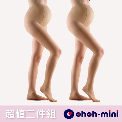 【ohoh-mini 孕婦裝】舒適透明媽咪薄褲襪黑色(二雙入)*2組