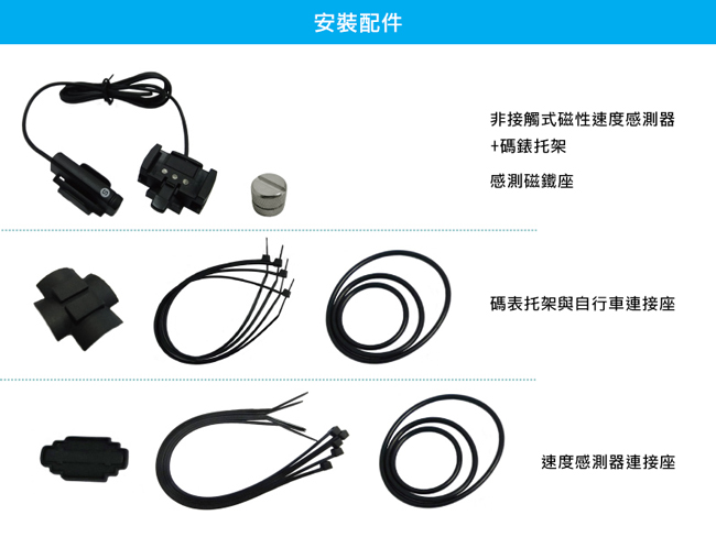 ECHOWELL BRI-5 多功能自行車有線碼錶 藍