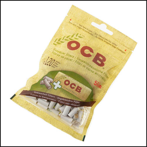 OCB 法國進口捲煙用 6mm環保濾嘴 內附一包環保捲煙紙 120粒裝 2包
