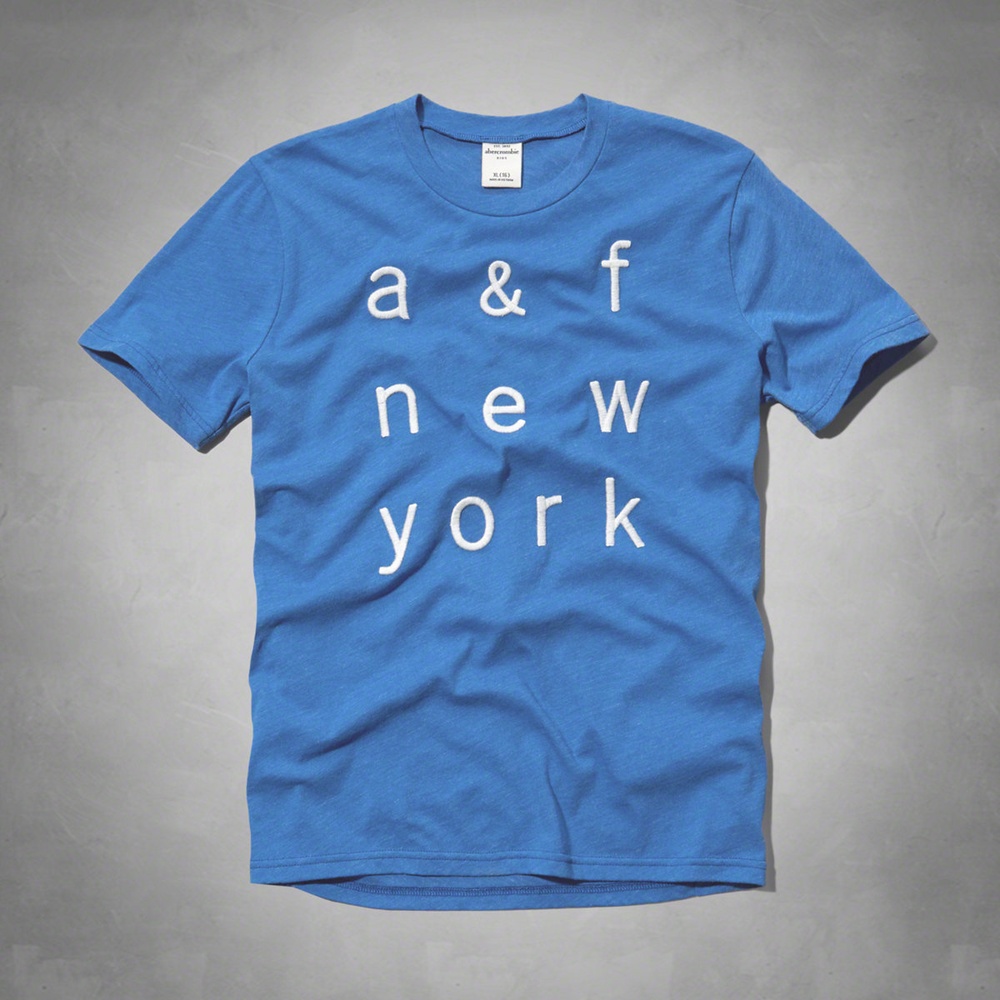 AF a&f Abercrombie & Fitch 短袖 T恤 藍色 小孩T
