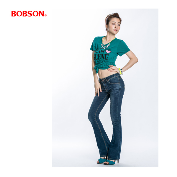BOBSON 女款SCENE短袖上衣(綠40)