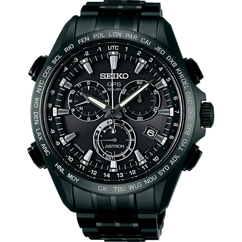 SEIKO ASTRON GPS 衛星定位太陽能【鈦】計時腕錶SSE009J1-IP黑/45mm