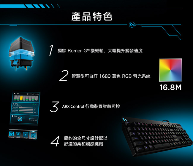 羅技 G810 Orion Spectrum RGB 機械式遊戲鍵盤