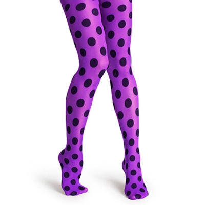 【摩達客】瑞典進口【Happy Socks】紫色圓點彈性褲襪
