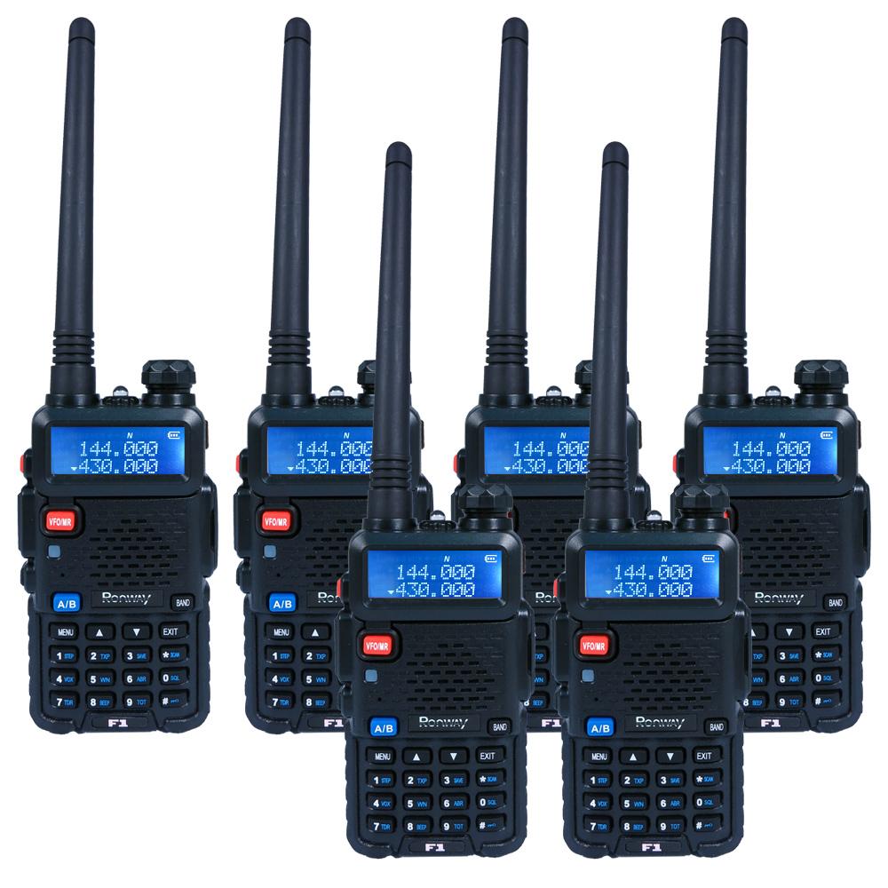 【隆威】Ronway F1 VHF/UHF雙頻無線電對講機 五色 (6入組)
