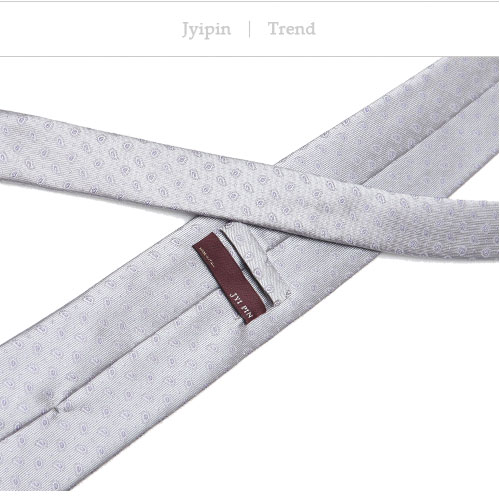 極品西服- 優雅異形圖灰底絲質領帶(YT0057)
