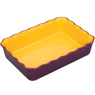 KitchenCraft 花邊長烤盤(紫橘26.5cm)