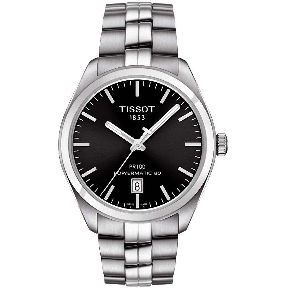 TISSOT PR100 簡約專業機械腕錶(T1014071105100)-黑/39mm