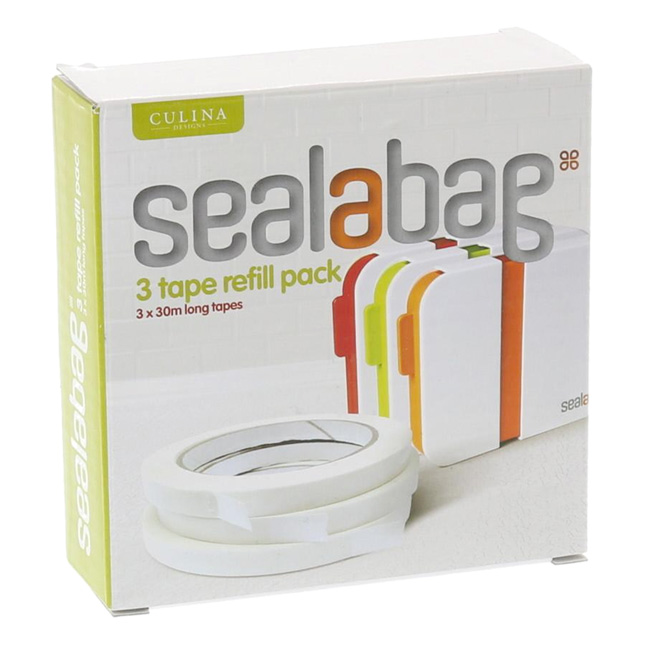 英國Sealabag 塑膠袋封口機-橘 + 膠帶補充包 x3