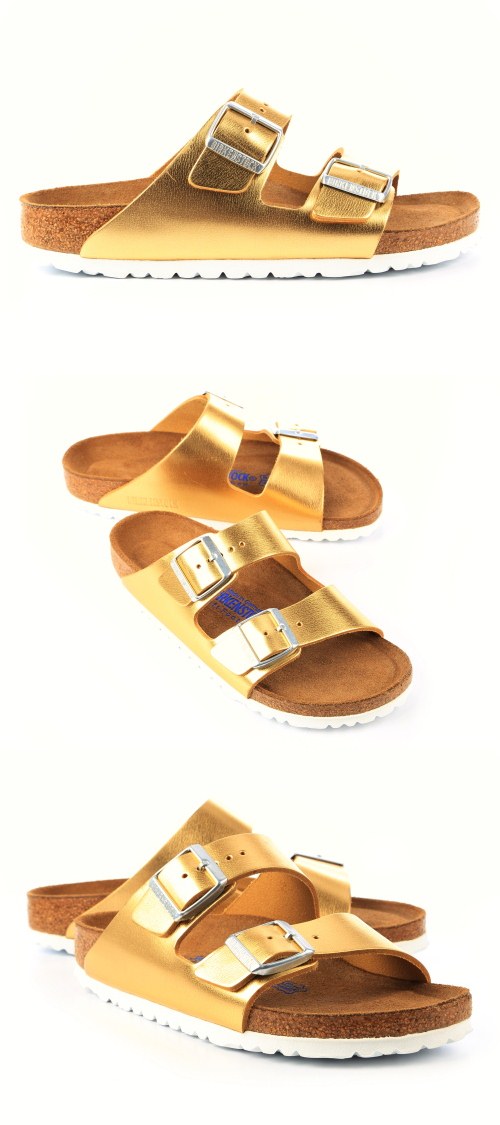 勃肯BIRKENSTOCK 1000064。亞利桑那 經典二條拖鞋(金)