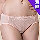 華歌爾 優雅花卉刺繡蕾絲M-2L中腰三角褲(甜美粉) product thumbnail 1