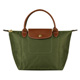 LONGCHAMP Le Pliage系列經典摺疊款式短提把尼龍手提包(小/卡其綠) product thumbnail 1