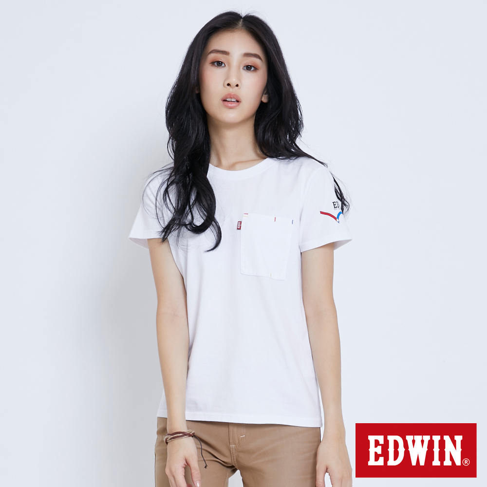 EDWIN BAUHAUS口袋T恤-女-白色