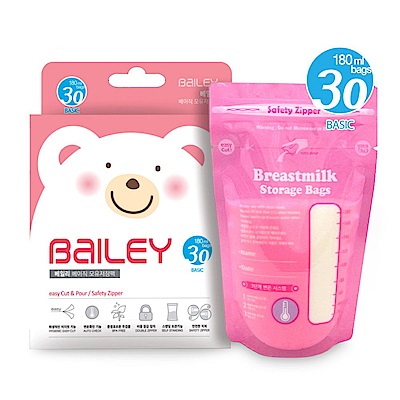 韓國BAILEY貝睿 母乳儲存袋(基本型) 180ml 30入