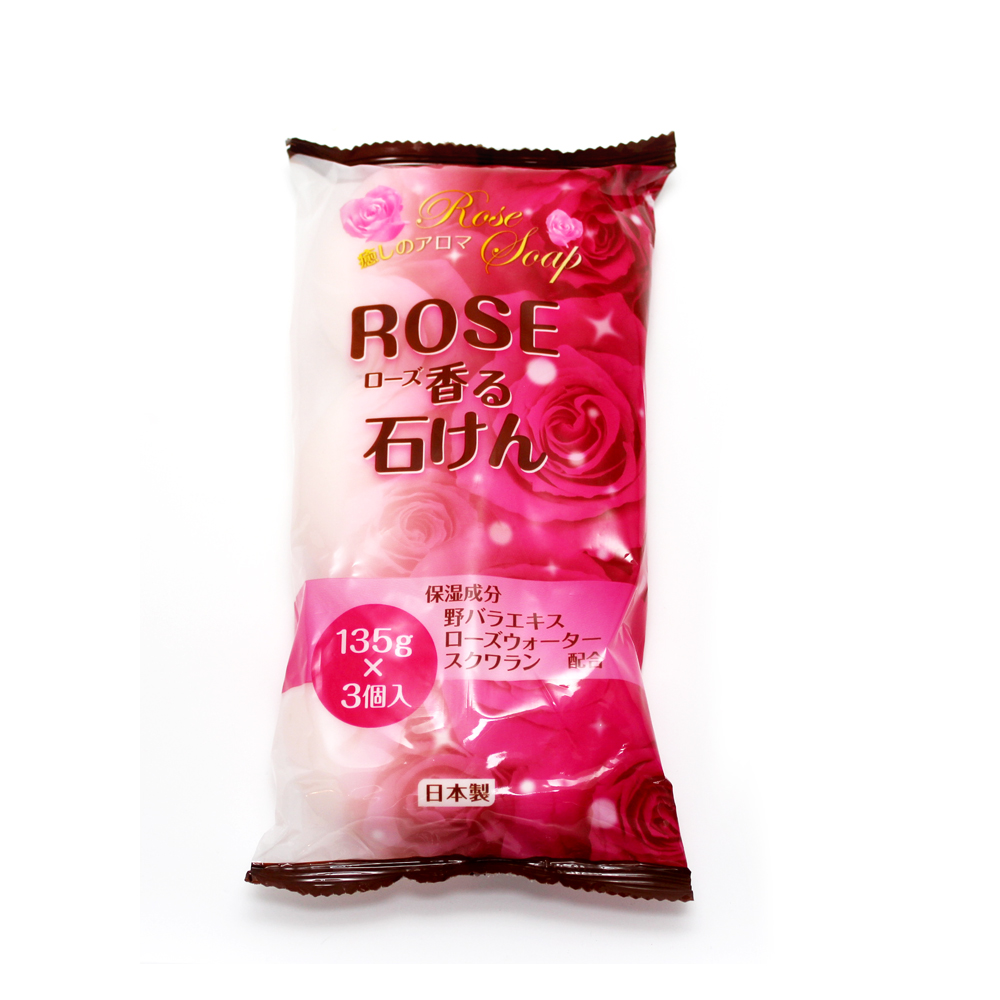 日本保濕玫瑰香皂-135g(3入組)