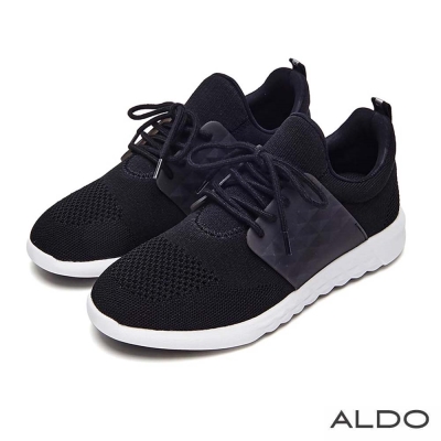 ALDO 原色布面網眼蝴蝶結厚底運動鞋~尊爵黑色