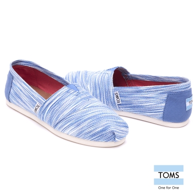 TOMS 絞染大理石帆布懶人鞋-女款(藍)