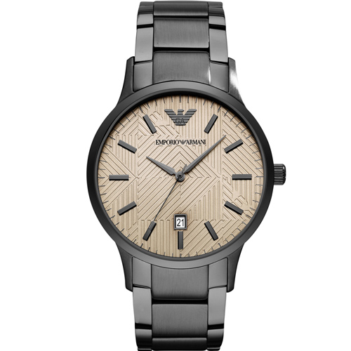 Emporio Armani Dress經典時尚腕錶(AR11120)卡其x黑色/43mm