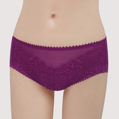 曼黛瑪璉-包覆提托Hibra大波  低腰寬邊三角萊克內褲(莓紫)