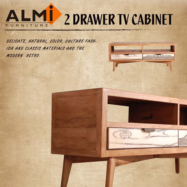 ALMI-TV 2 DRAWERS 雙抽電視櫃W140*D45*H58CM
