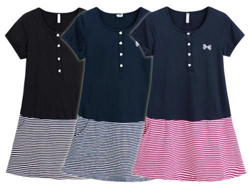 【Gennie’s奇妮】 愛心鈕釦假兩件春夏哺乳洋裝(GNA41)