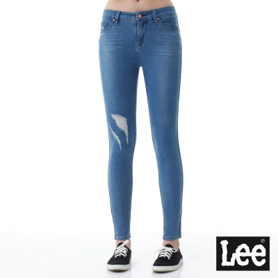 Lee 牛仔褲 417高腰緊身窄管牛仔褲-女款-淺藍色