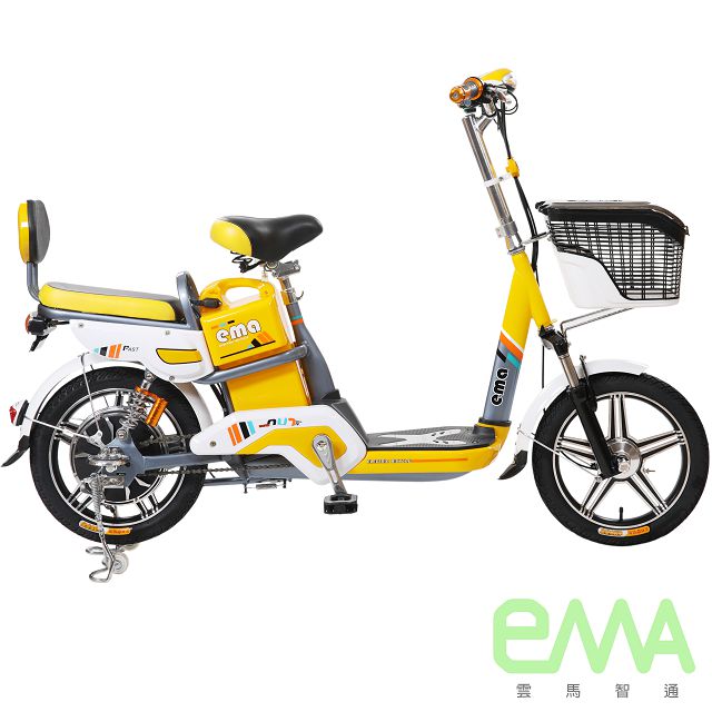 【EMA雲馬】EMA A+ 電動 48鉛酸 LED 後雙避震 電動自行車 灰黃