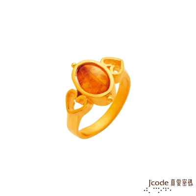 J code真愛密碼金飾 如意福祿黃金/水晶戒指