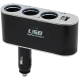 汽車用固定桿三孔+USB輸出孔擴充點煙器(WF-0100) product thumbnail 1
