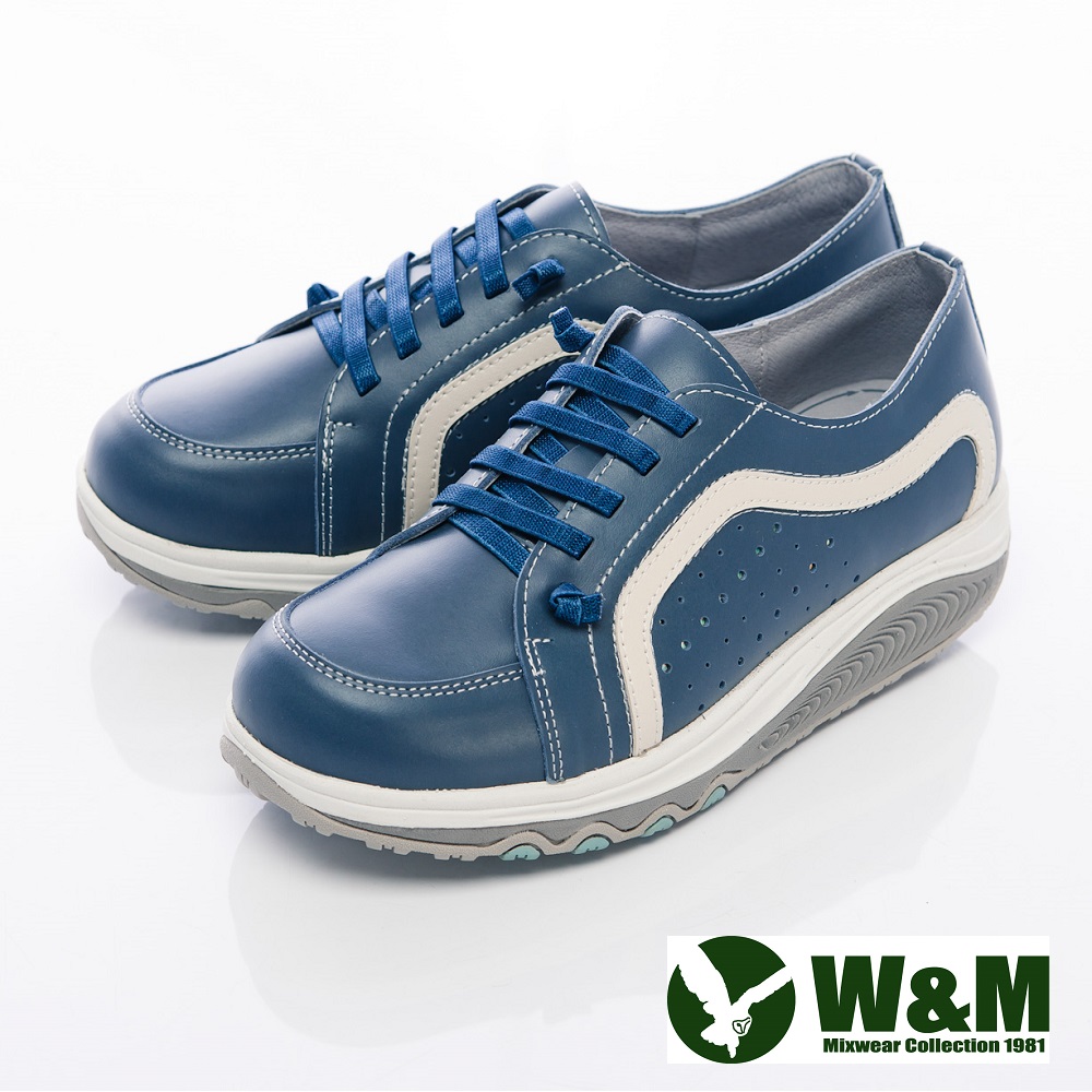 W&M 2014 FIT 城市健走族塑型透氣健塑鞋綁帶女鞋-藍
